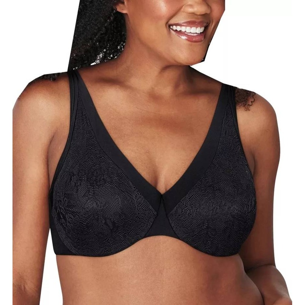 Playtex Secrets Ultra Soft Black Lace Underwire Bra 40DD US4833 Dreamwire‎ NEW